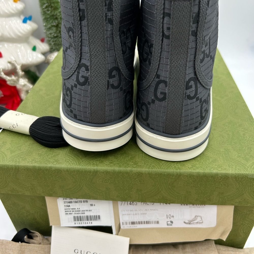 Gucci Men's 1977 tennis High-Top Sneakers size 10.5 made in Italy - Picture 8 of 9